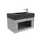 Castello Usa Amazon 30-inch Gray Left Vanity Set with Black Top and Chrome Handles CB-MC-30G-CHR-2056L-BL - alternate 7